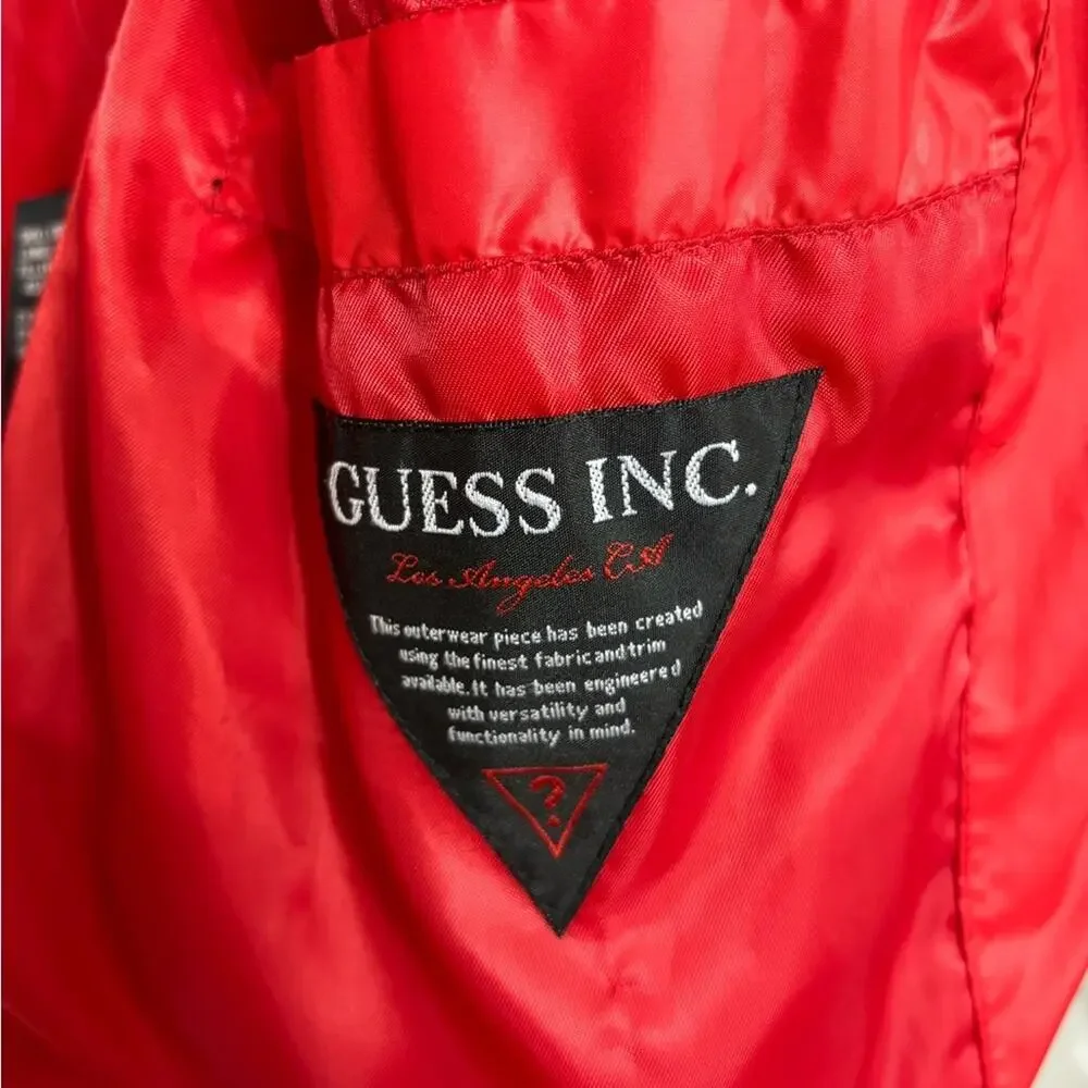 Guess Y2K Bright Pop of Red Down-Filled Puffer Coat - Size M